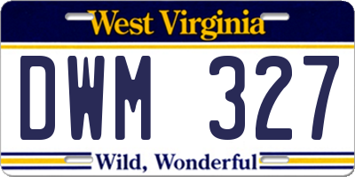 WV license plate DWM327