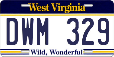 WV license plate DWM329
