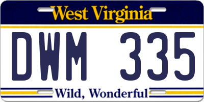 WV license plate DWM335