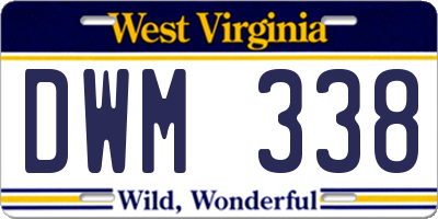 WV license plate DWM338