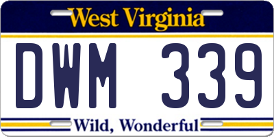 WV license plate DWM339