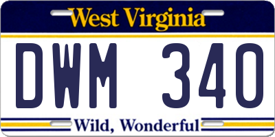 WV license plate DWM340