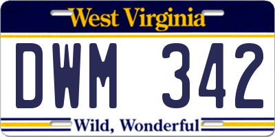 WV license plate DWM342