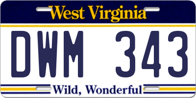 WV license plate DWM343