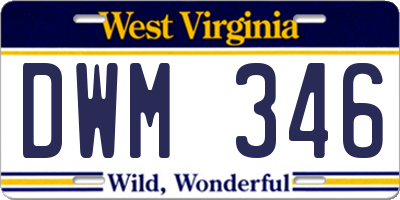 WV license plate DWM346