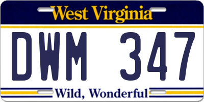 WV license plate DWM347