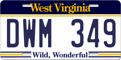 WV license plate DWM349