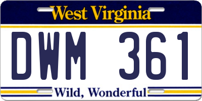 WV license plate DWM361