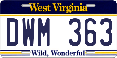 WV license plate DWM363