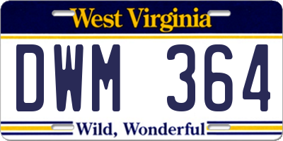 WV license plate DWM364