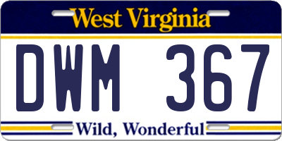 WV license plate DWM367