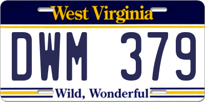 WV license plate DWM379