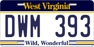 WV license plate DWM393