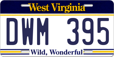 WV license plate DWM395