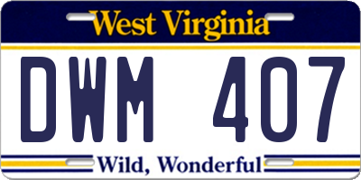 WV license plate DWM407