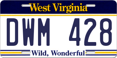 WV license plate DWM428