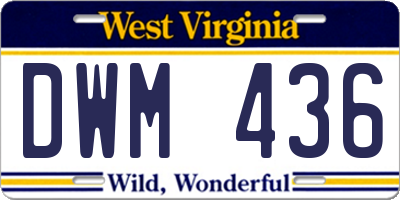 WV license plate DWM436