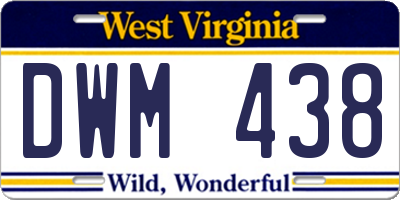 WV license plate DWM438