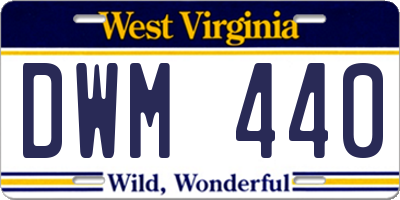 WV license plate DWM440