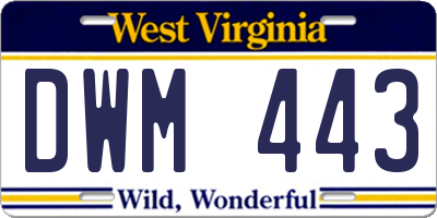 WV license plate DWM443