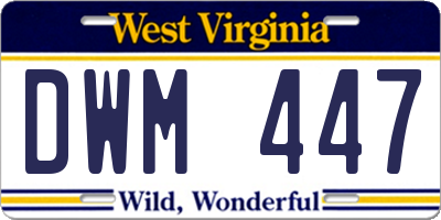 WV license plate DWM447