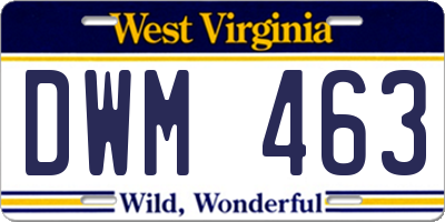 WV license plate DWM463