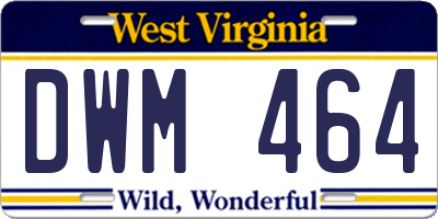 WV license plate DWM464