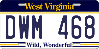 WV license plate DWM468