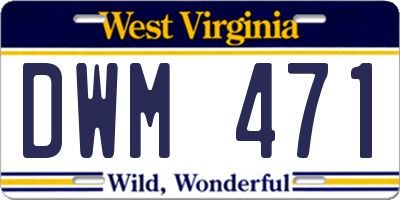 WV license plate DWM471