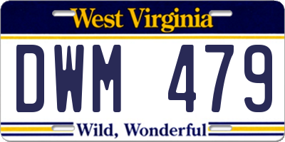 WV license plate DWM479