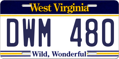 WV license plate DWM480