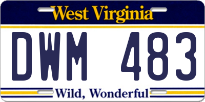 WV license plate DWM483