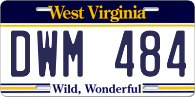 WV license plate DWM484