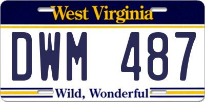 WV license plate DWM487