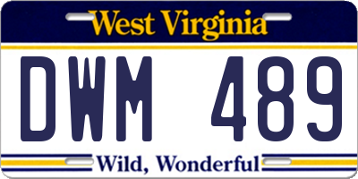 WV license plate DWM489