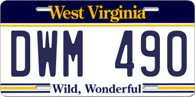 WV license plate DWM490