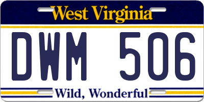 WV license plate DWM506