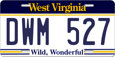 WV license plate DWM527