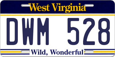 WV license plate DWM528