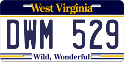 WV license plate DWM529