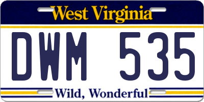 WV license plate DWM535