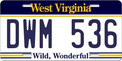 WV license plate DWM536