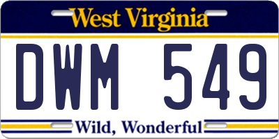 WV license plate DWM549