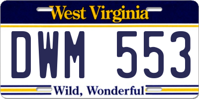 WV license plate DWM553