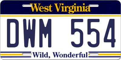 WV license plate DWM554