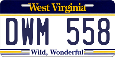 WV license plate DWM558