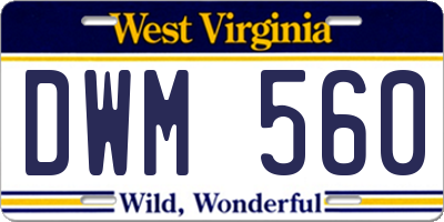 WV license plate DWM560