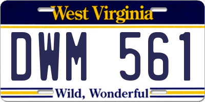 WV license plate DWM561