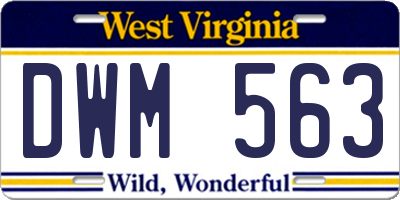 WV license plate DWM563