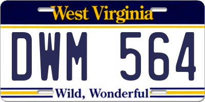 WV license plate DWM564